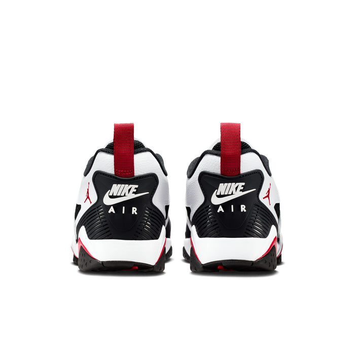 Men's basketball sneakers with Nike Air heel badge, white/black with red tabs