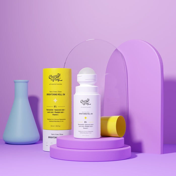Neck, Knee & Elbow Brightening Roll On With Mandelic Acid & Niacinamide - 40 ml