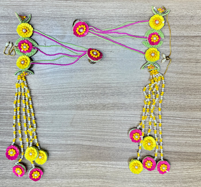 Neon Bloom Mehndi Beaded Jewellery Set