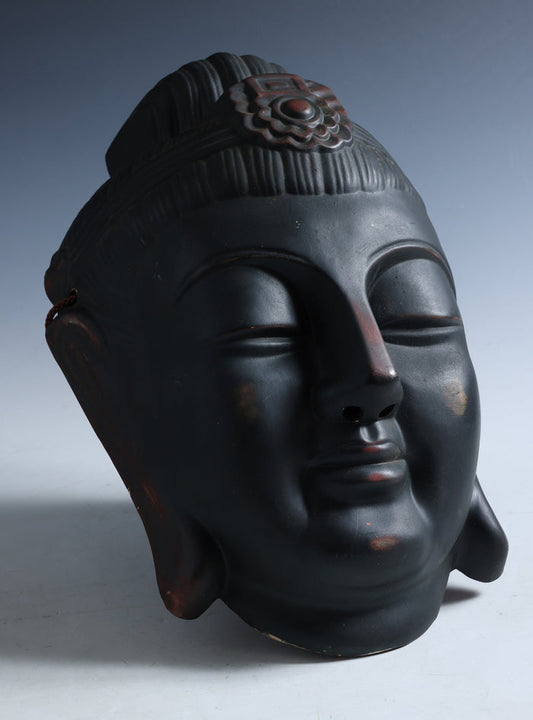 Nice Vintage Big Size Ceramic Buddhism Mask -Holy Buddha- Showa Period