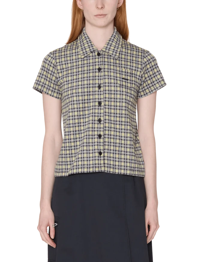 Obey - Lila Micro Check Polo SS - Yellow multi - Tops - 231090009YWMS