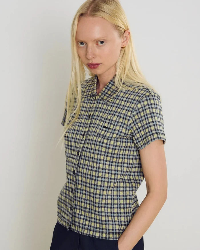 Obey - Lila Micro Check Polo SS - Yellow multi - Tops - 231090009YWMS