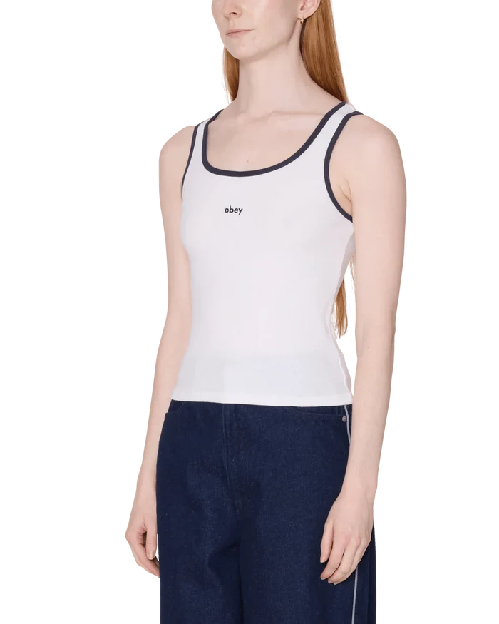 Obey - Loren Rib Tank - White - Tops - 234050152WHTXS