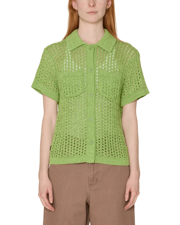 Obey - Milly Open Knit Sweater - Light green multi - Tops - 251000142LGNS