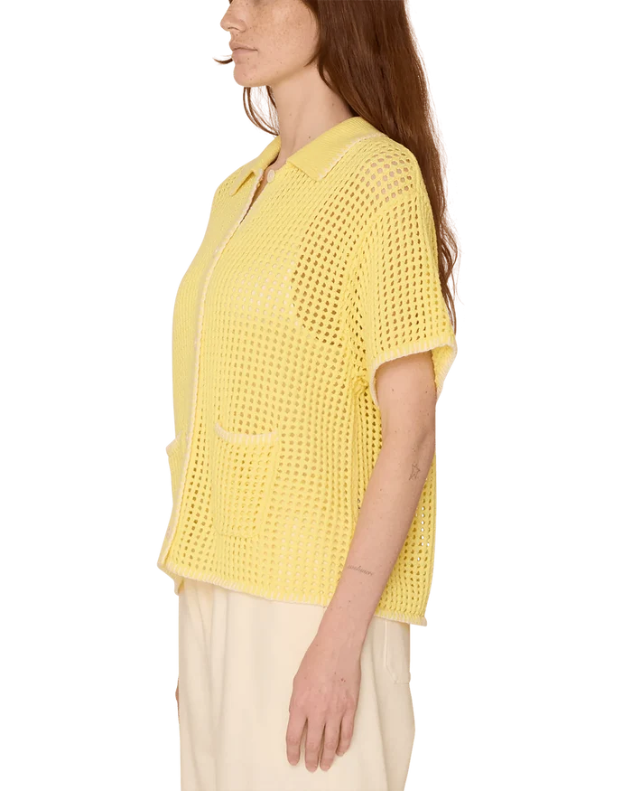 Obey - Pilar Crochet SS Cardigan - Yellow Pear - Jupes et Pantalons - 411550127