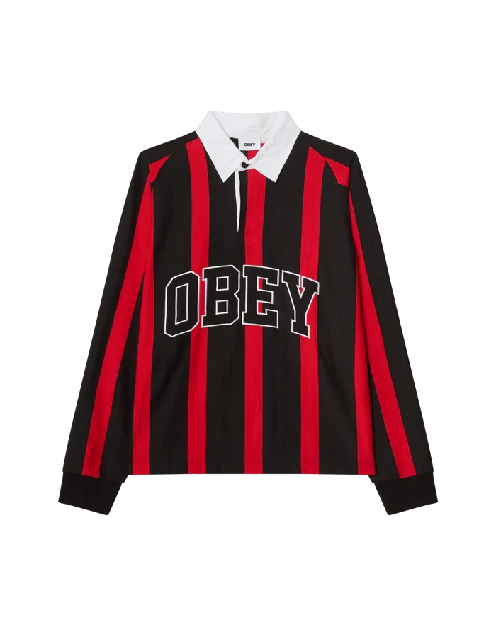 Obey – Landon stripe polo ls – Black multi - T-shirts - 131040060BKMS