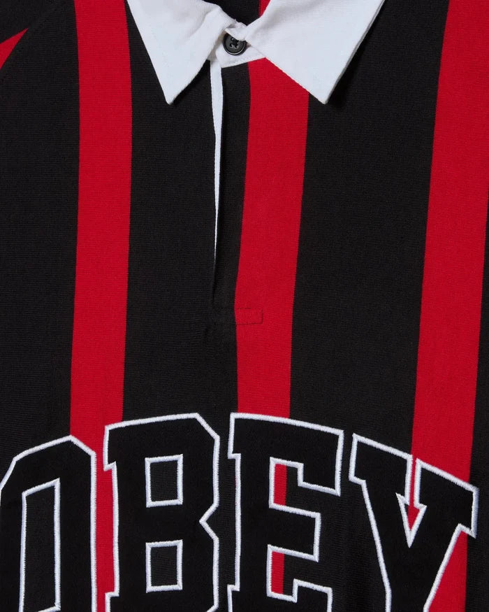 Obey – Landon stripe polo ls – Black multi - T-shirts - 131040060BKMS