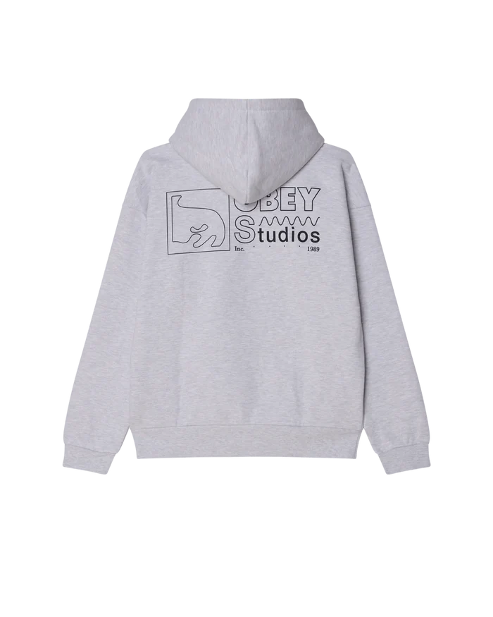 Obey – Nico extra heavy hood – Ash grey - Pulls et Sweats - 112470255AGRYS