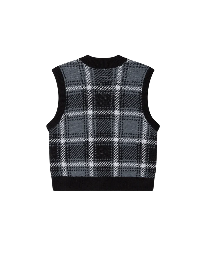 Obey – Obey avon plaid vest – Cold black multi - Pulls et Sweats - 151000117CDBS