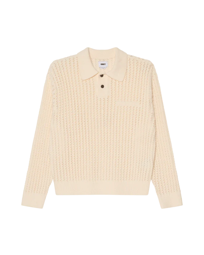 Obey – Obey duane polo sweater – Natural - Pulls et Sweats - 151000112NATS