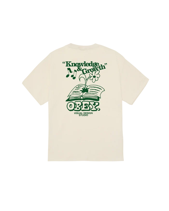 Obey – Obey knowledge & growth T-shirt – Cream - T-shirts - 165264201CRMS