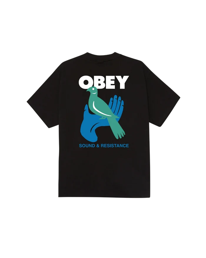 Obey – Obey sound & resistance bird T-shirt – Black - T-shirts - 165264213BLKS