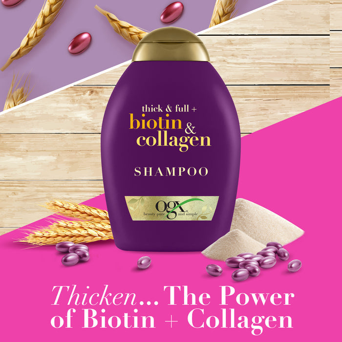 OGX Thick & Full+ Biotin and Collagen Shampoo شامبو الشعر بالبايوتين والكولاجين و بروتينات القمح  من او جي اكس
