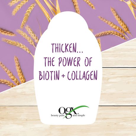 OGX Thick & Full+ Biotin and Collagen Shampoo شامبو الشعر بالبايوتين والكولاجين و بروتينات القمح  من او جي اكس