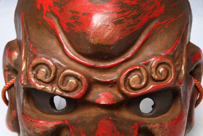 Old Japanese Paper Clay NOH MASK -Tengu- Braggart Very Rare Product