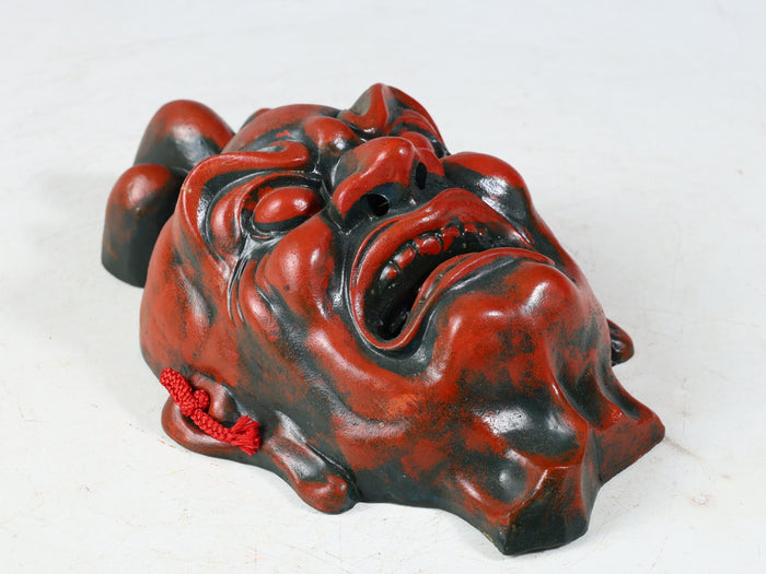 Old Vintage Ceramic Buddhism Mask Plaque -Nio- Kunisaki Showa Product Tsushima
