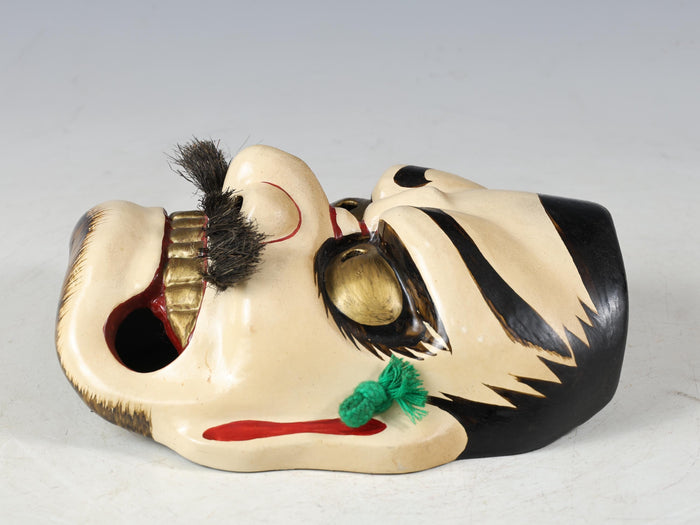 Old Vintage Ceramic Noh Kagura Mask Plaque -Susanoo- Showa Product