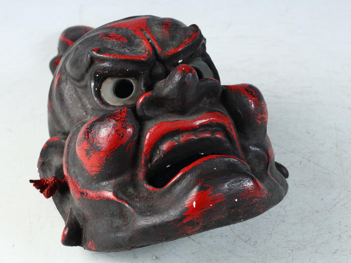Old Vintage Japanese Paper Clay NOH MASK -Nio Guardians- Rare Product