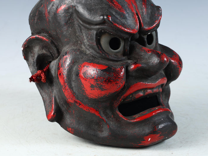 Old Vintage Japanese Paper Clay NOH MASK -Nio Guardians- Rare Product
