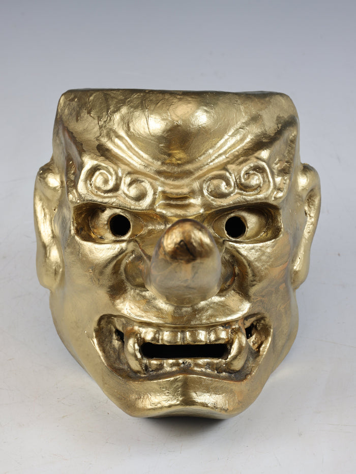 Old Vintage Japanese Paper Clay NOH MASK -Tengu- Braggart Showa Era Product