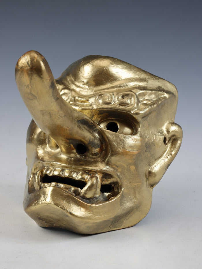 Old Vintage Japanese Paper Clay NOH MASK -Tengu- Braggart Showa Era Product