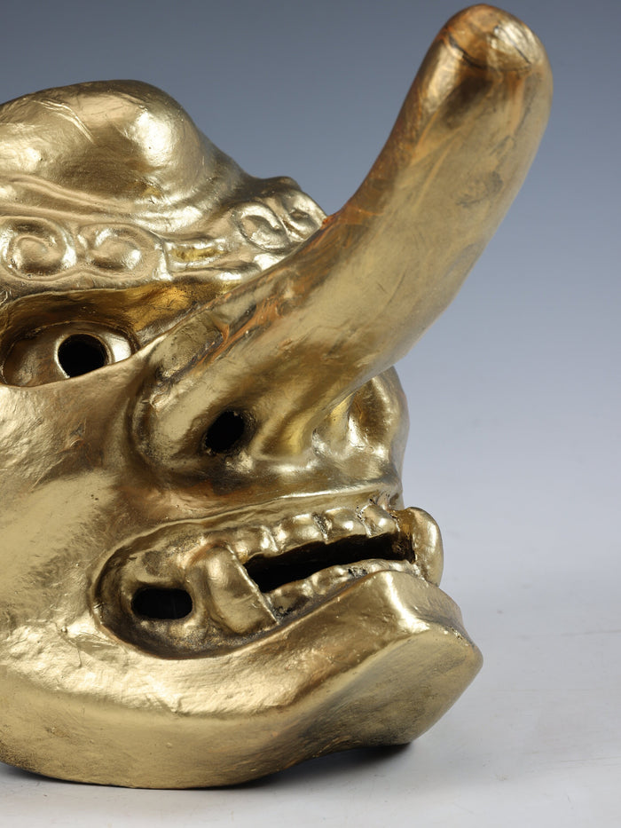 Old Vintage Japanese Paper Clay NOH MASK -Tengu- Braggart Showa Era Product