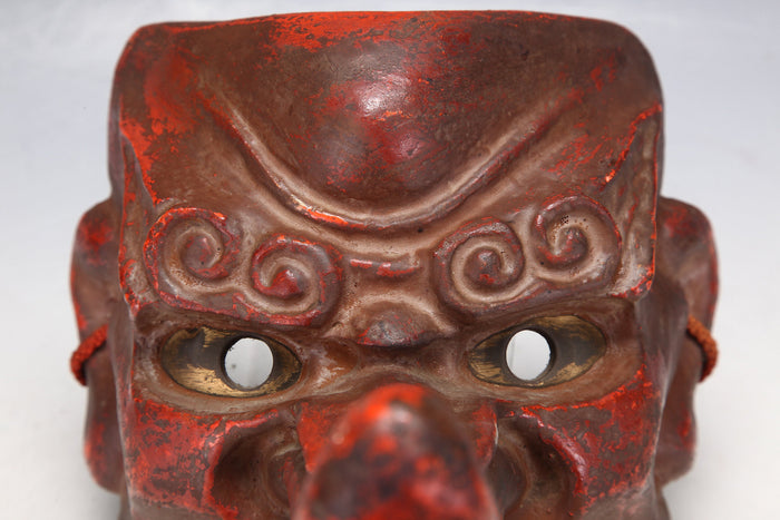 Old Vintage Japanese Paper Clay NOH MASK -Tengu- Braggart Very Rare Product