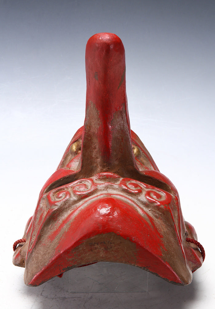 Old Vintage Japanese Paper Clay NOH MASK -Tengu- Braggart Very Rare Product