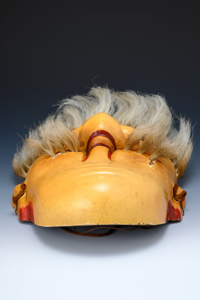 Old Vintage Paper Clay Kagura Noh Mask -a patron saint of study- Tsushima