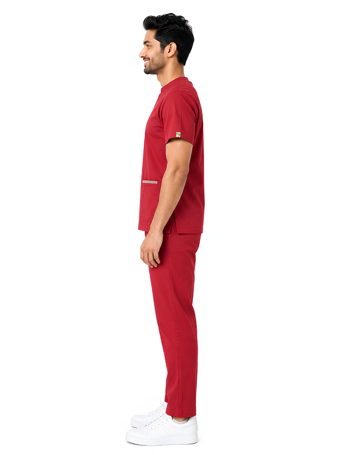 ONYX 4 POCKET MANDARIN MEN (RED) SCRUB