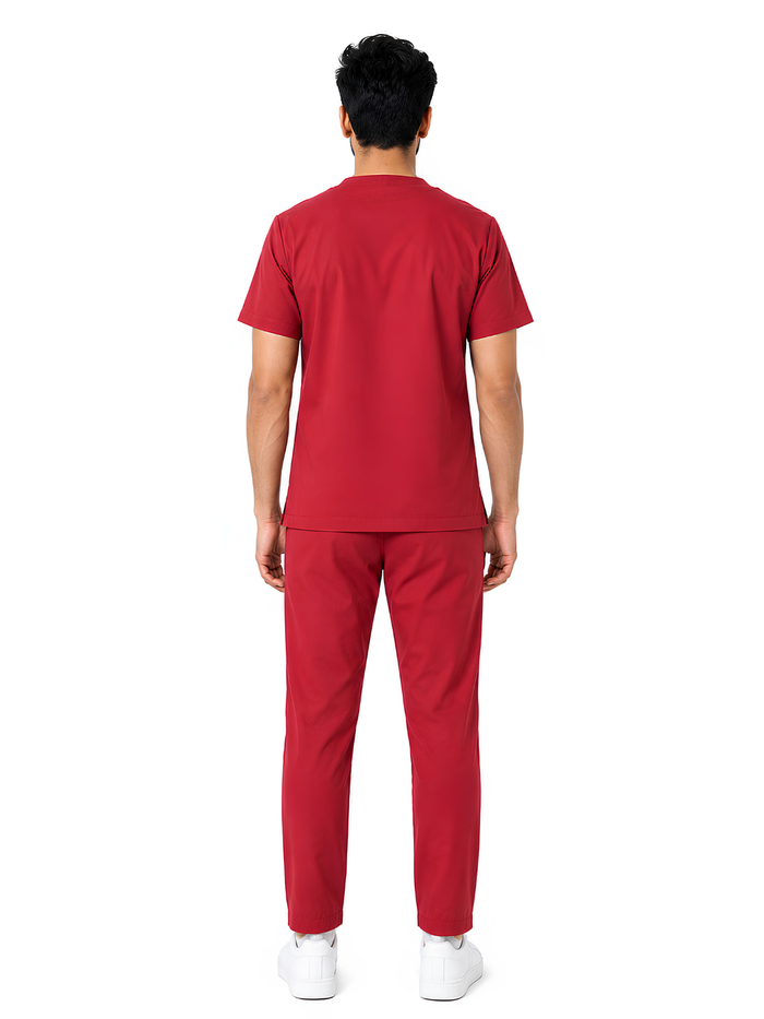 ONYX 4 POCKET MANDARIN MEN (RED) SCRUB