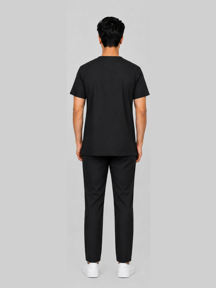 ONYX 4 POCKET V NECK MEN (BLACK) SCRUB
