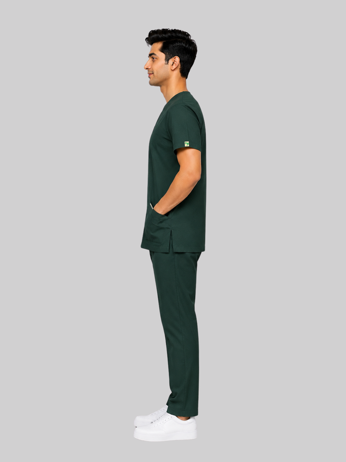 ONYX 4 POCKET V NECK MEN (BOTTLE GREEN) SCRUB