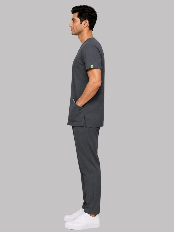 ONYX 4 POCKET V NECK MEN (GREY) SCRUB