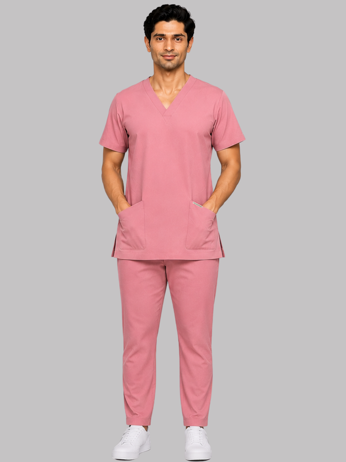 ONYX 4 POCKET V NECK MEN (PINK) SCRUB