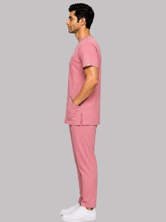 ONYX 4 POCKET V NECK MEN (PINK) SCRUB
