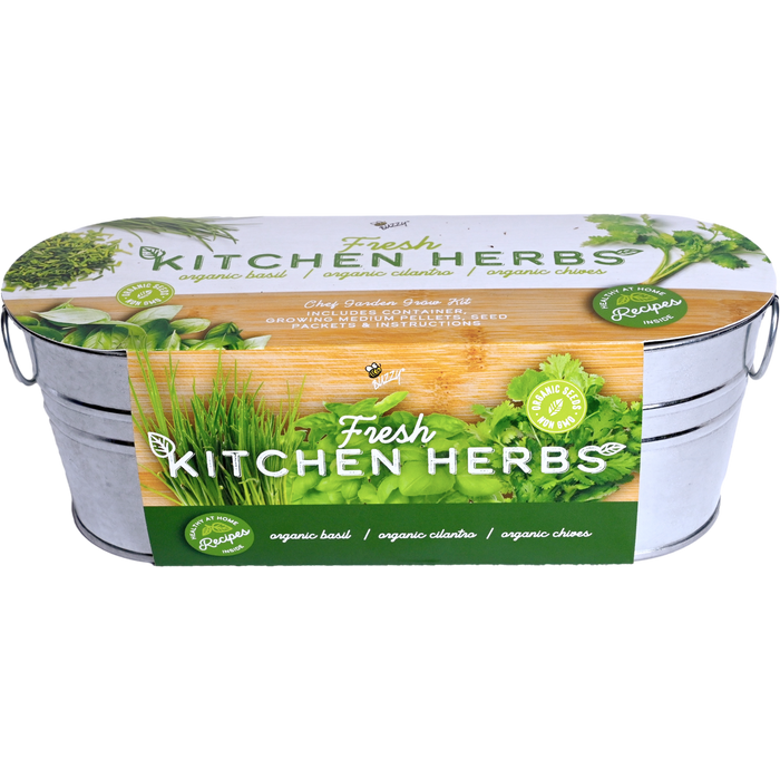 Organic Kitchen Herbs Grow Kit | Basil, Cilantro, & Chives