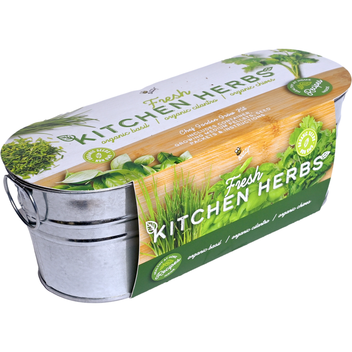 Organic Kitchen Herbs Grow Kit | Basil, Cilantro, & Chives