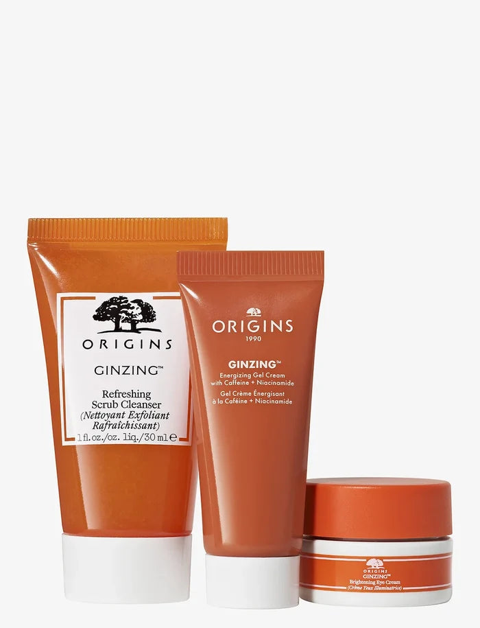 ORIGINS Hello Radiance Meet The Radiance Boosting Trio بكج العناية بالبشرة الثلاثي من اورجنز