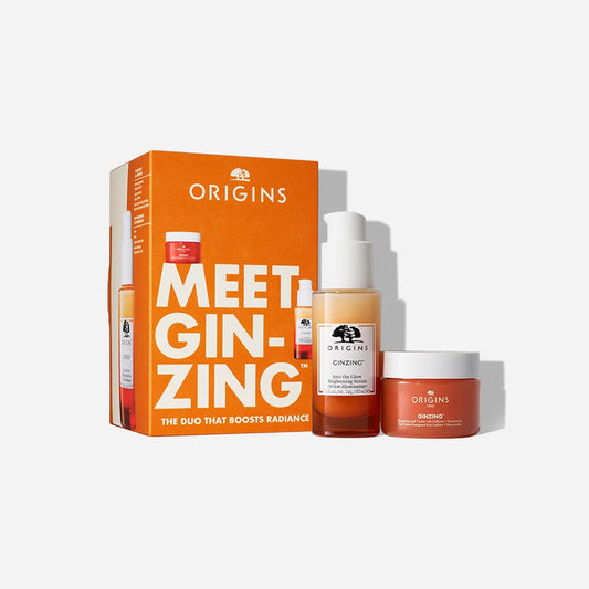 ORIGINS Meet Ginzing The Duo That Boosts Radiance بكج ثنائي للعناية بالبشرة من اورجنز