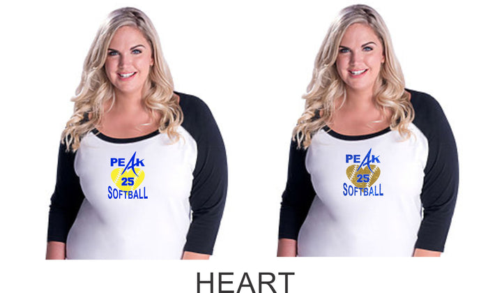 Peak Curvy Lady Raglan- 3 designs- Matte or Glitter
