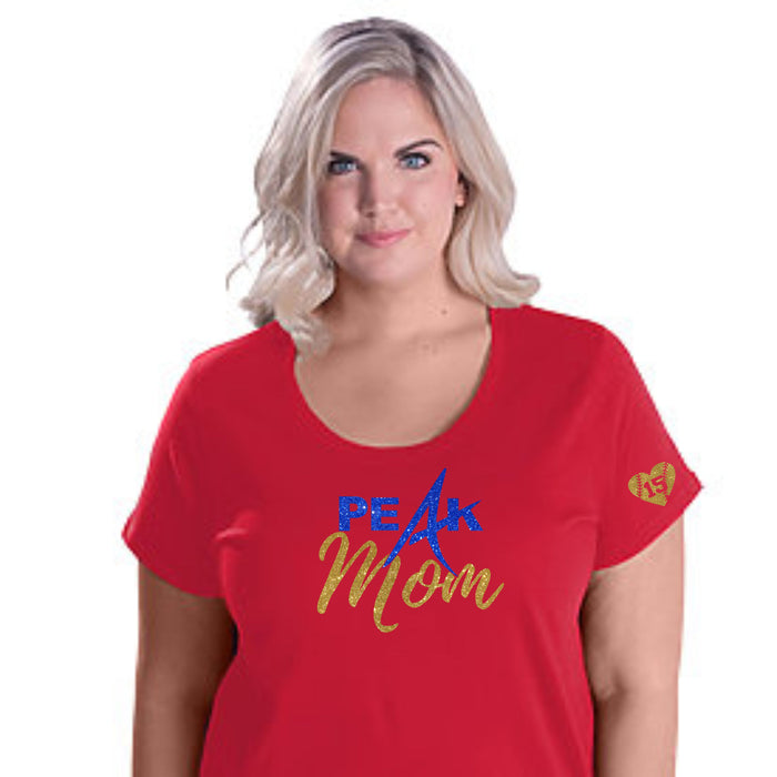 Peak Softball Mom Curvy Tee - Two Designs - Custom Number