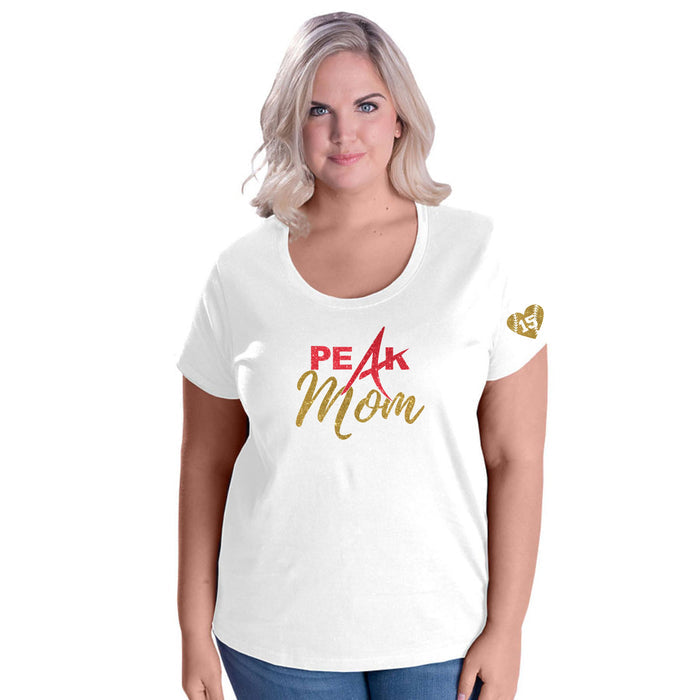 Peak Softball Mom Curvy Tee - Two Designs - Custom Number
