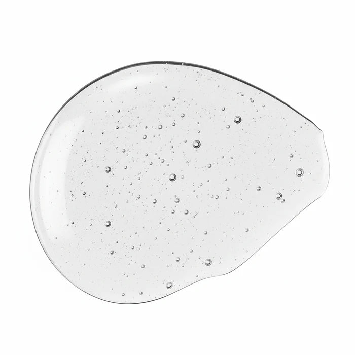 Clear balancing toner gel with air bubbles, lightweight skin-refreshing formula