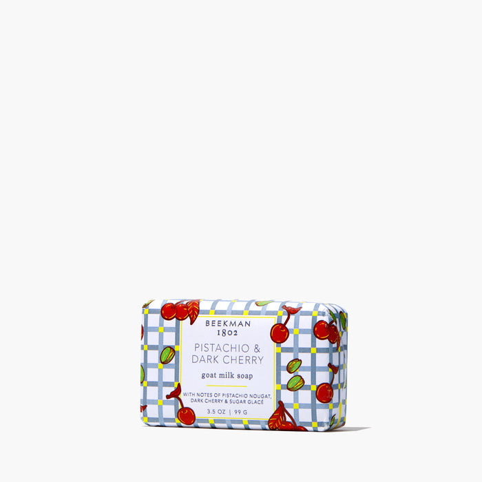 Pistachio & Dark Cherry Palm-Sized Goat Milk Soap