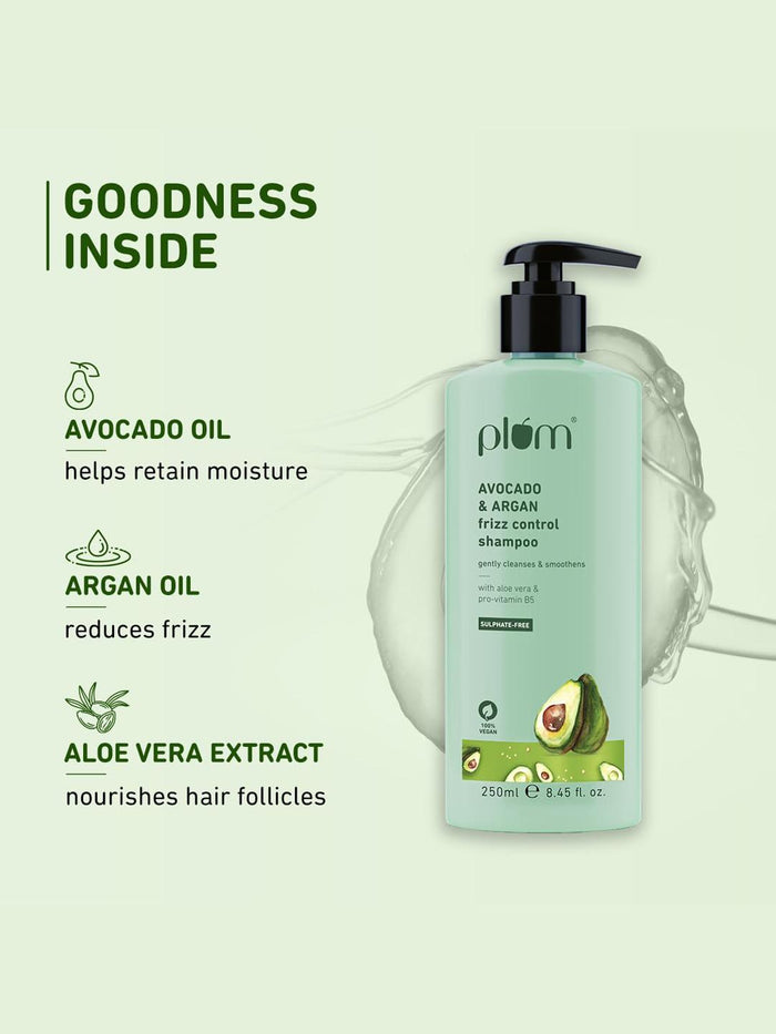 Plum Avocado & Argan Frizz Control Shampoo 250ml