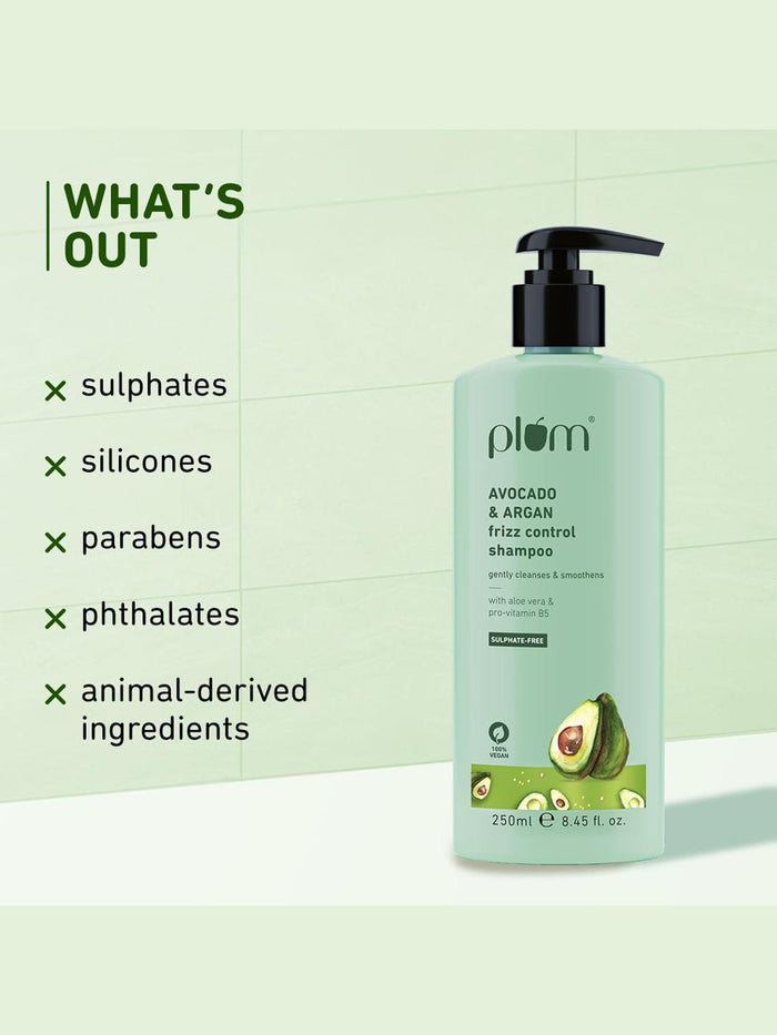 Plum Avocado & Argan Frizz Control Shampoo 250ml
