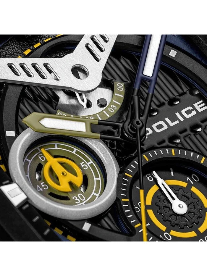 Police Round Black Dial Analog Watch - PLPEWGC00770X1