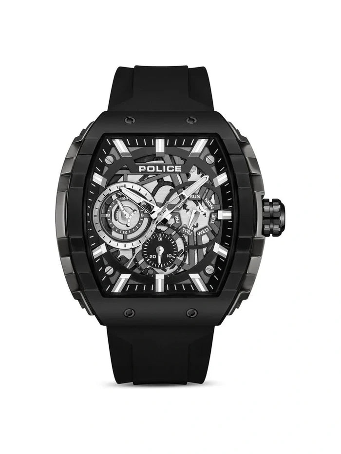 Police Round Black Dial Analog Watch - PLPEWGQ0063001