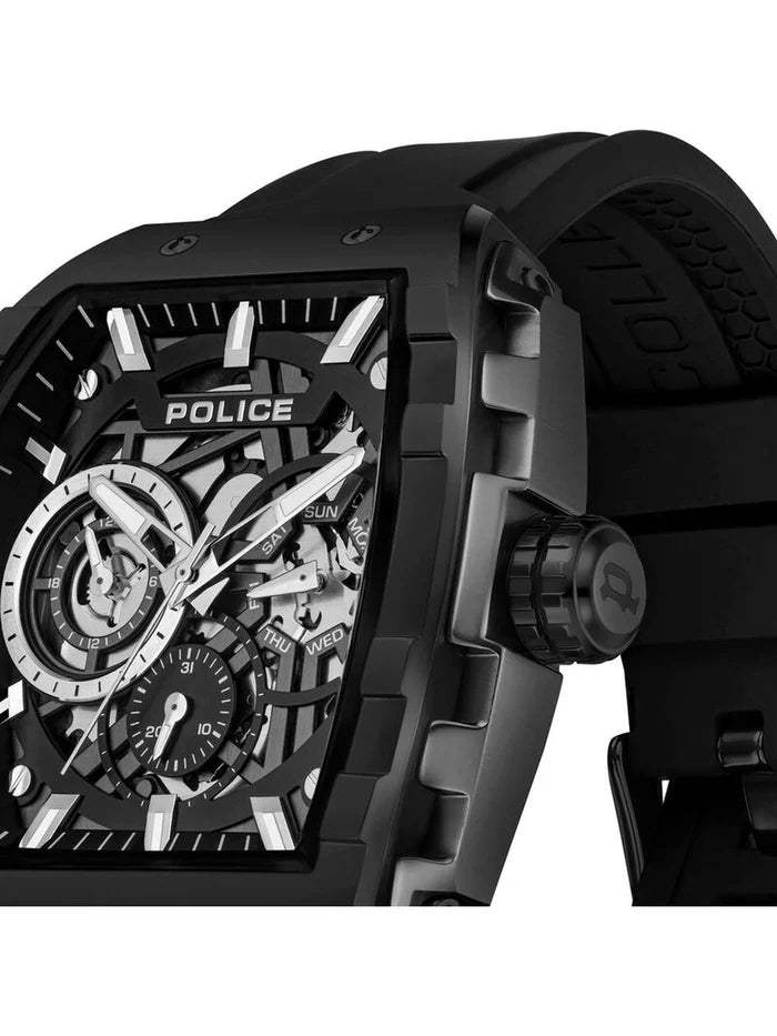 Police Round Black Dial Analog Watch - PLPEWGQ0063001